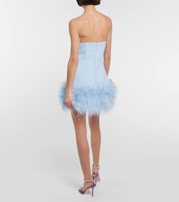 Vestido corto de crepé con plumas | Safiyaa