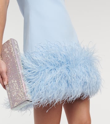 Vestido corto de crepé con plumas | Safiyaa