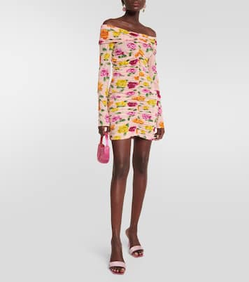 Miniabito con scollo bardot e stampa floreale | Magda Butrym