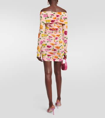 Miniabito con scollo bardot e stampa floreale | Magda Butrym