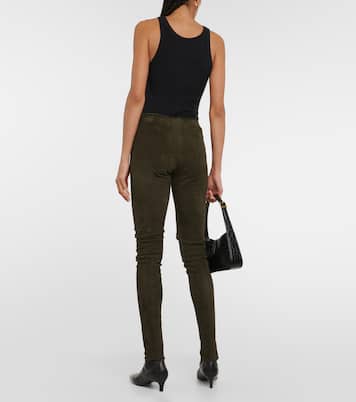 Leggings Carolyn in suede a vita alta | Stouls