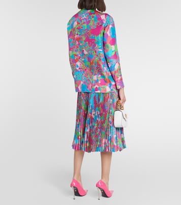 x Dua Lipa camisa de sarga de seda floral | Versace