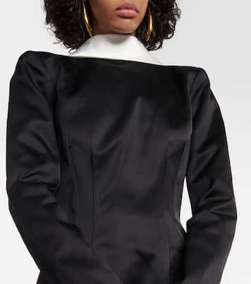 Reverse cotton-blend blazer dress | LaQuan Smith