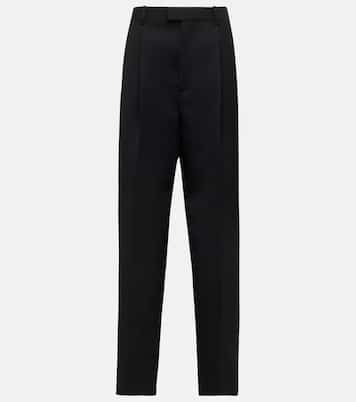 High-rise wool twill straight pants | Bottega Veneta