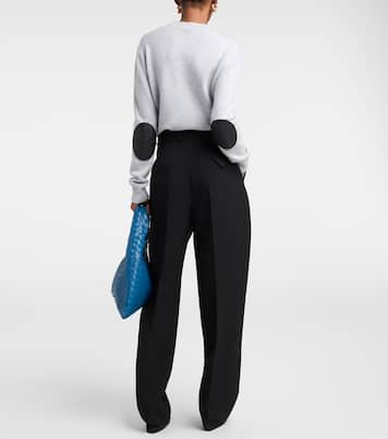 High-rise wool twill straight pants | Bottega Veneta