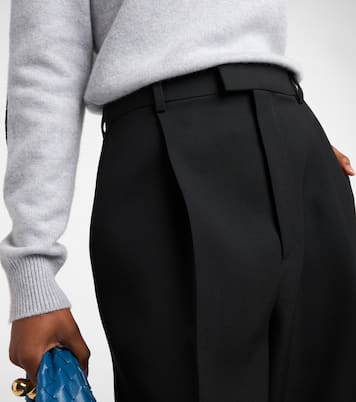 High-rise wool twill straight pants | Bottega Veneta