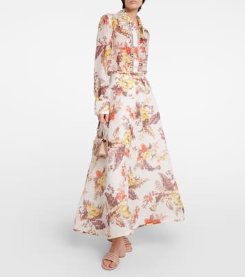 Matchmaker printed linen and silk shirt | Zimmermann