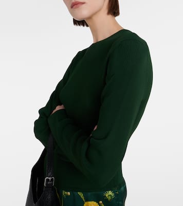 Abito midi in jersey e raso con stampa | Burberry