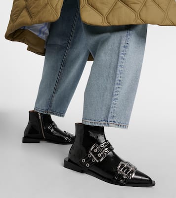 Ankle Boots aus Lederimitat | Ganni
