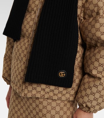Sciarpa in lana e cashmere a coste | Gucci