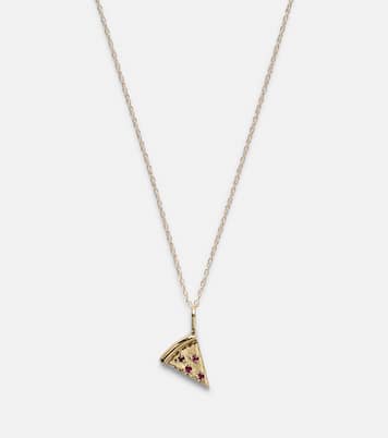 Take a Pizza My Heart 10kt gold necklace with ruby | Stone and Strand