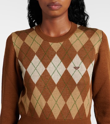 Argyle cropped wool sweater | Prada