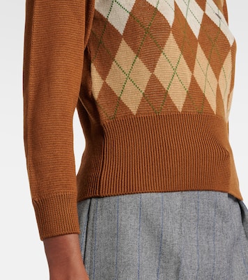 Argyle cropped wool sweater | Prada