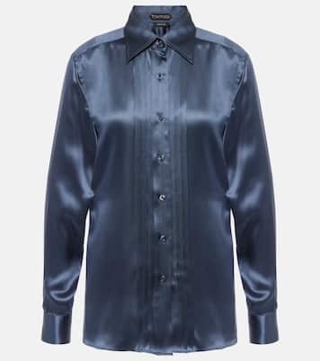 Camisa plisada de seda charmeuse | Tom Ford
