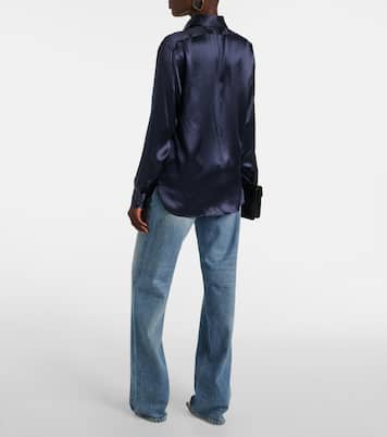 Camisa plisada de seda charmeuse | Tom Ford