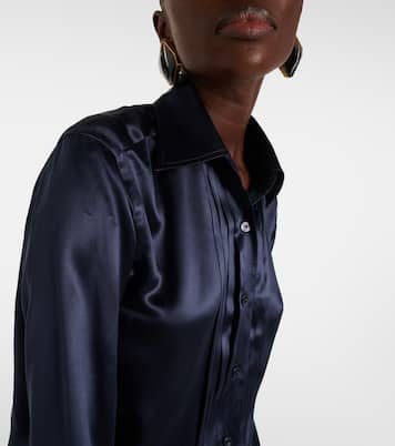Camisa plisada de seda charmeuse | Tom Ford