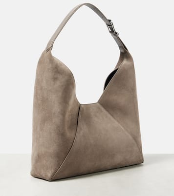 Borsa a spalla BC Duo in suede | Brunello Cucinelli