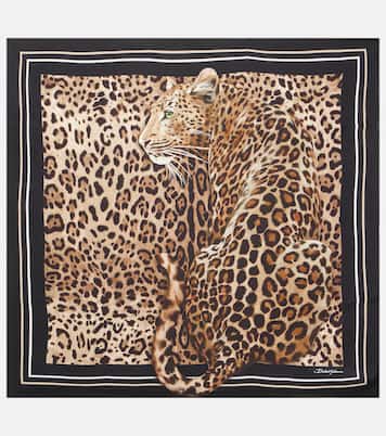 Foulard in seta con stampa leopardata | Dolce&Gabbana