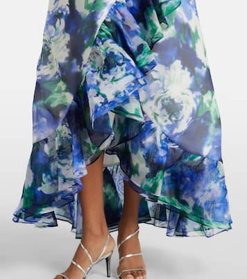 Abito lungo Carmea in organza di seta | Costarellos
