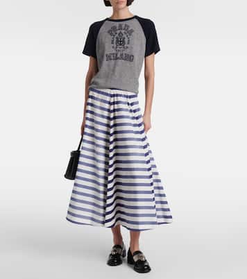 Gonna midi in popeline di cotone | Prada