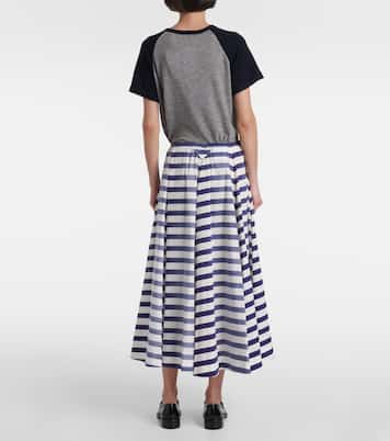 Gonna midi in popeline di cotone | Prada