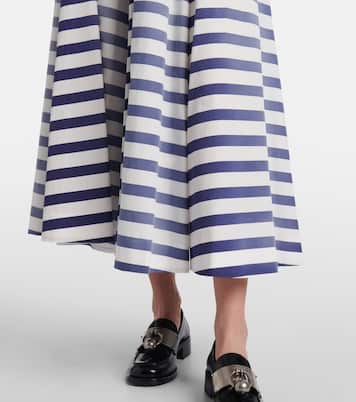 Gonna midi in popeline di cotone | Prada