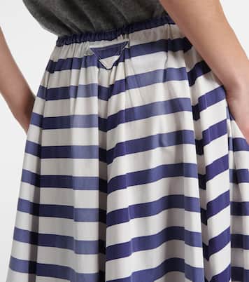 Gonna midi in popeline di cotone | Prada