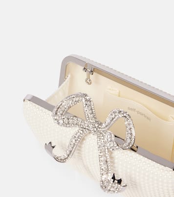 Clutch Bow mit Zierperlen und Kristallen | Self-Portrait