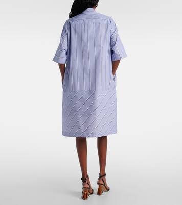 Abito chemisier in misto cotone a righe | JW Anderson