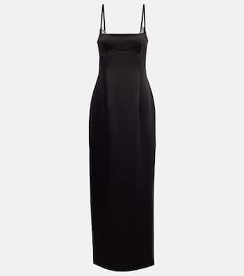 Robe Poppy Column aus Satin mit Spitze | SIR