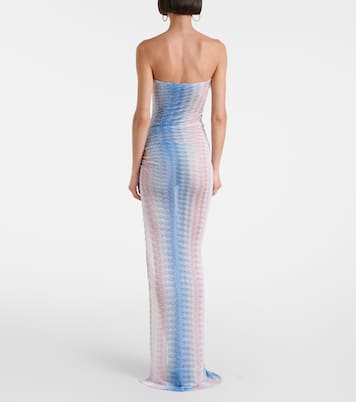 Zig Zag semi-sheer strapless maxi dress | Missoni