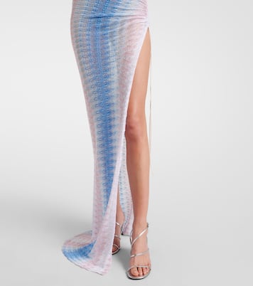 Zig Zag semi-sheer strapless maxi dress | Missoni