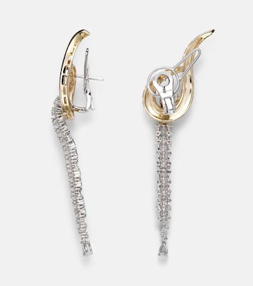Pendientes Golden Strada de oro blanco y amarillo de 18 ct con diamantes | Yeprem