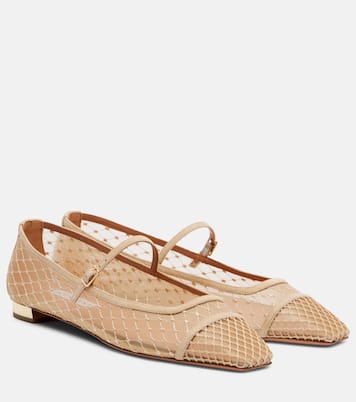 Mary-Jane-Ballerinas Juliette mit Veloursleder  | Aquazzura