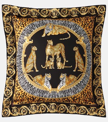 Cojín de satén de algodón con logo | Versace Home