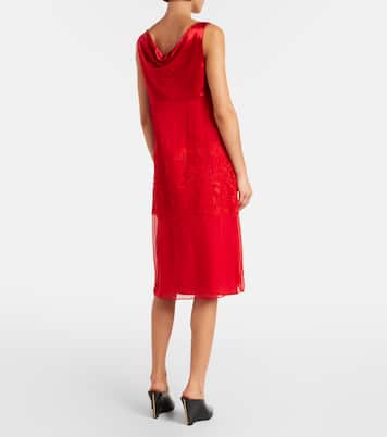 Draped silk midi dress | Ferragamo