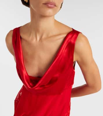 Draped silk midi dress | Ferragamo