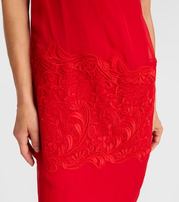 Draped silk midi dress | Ferragamo