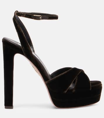 Plateausandalen Divine 130 aus Samt | Aquazzura