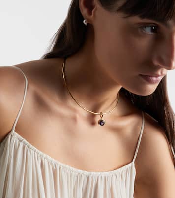 18kt gold pendant necklace with tanzanite | Octavia Elizabeth