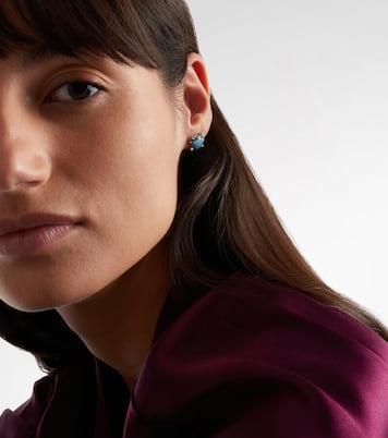 Crabe Coquillage 9kt gold earrings with gemstones | Yvonne Léon