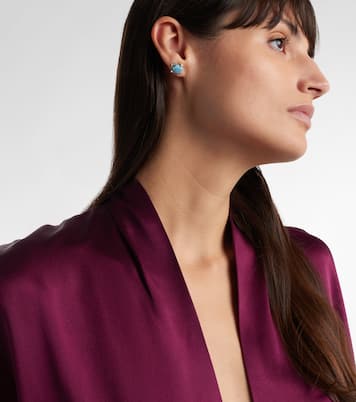 Crabe Coquillage 9kt gold earrings with gemstones | Yvonne Léon