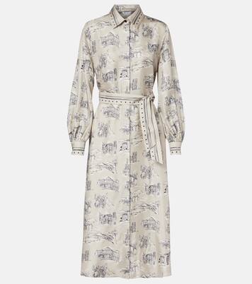 Carbone printed silk midi dress | Max Mara