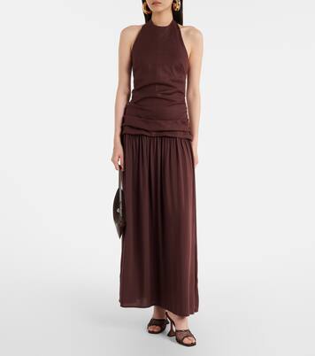 Tali halterneck linen maxi dress | Faithfull
