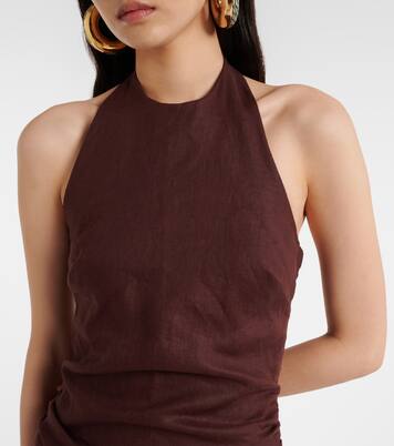 Tali halterneck linen maxi dress | Faithfull