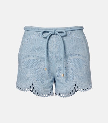 Daylight floral embroidered cotton shorts | Zimmermann