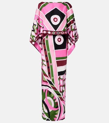 Printed layered silk satin maxi dress | Pucci