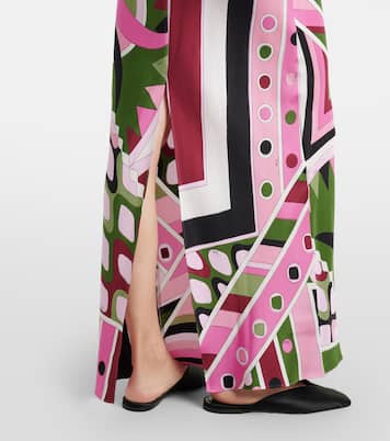 Printed layered silk satin maxi dress | Pucci