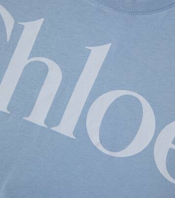 Logo cropped cotton jersey T-shirt | Chloé Kids