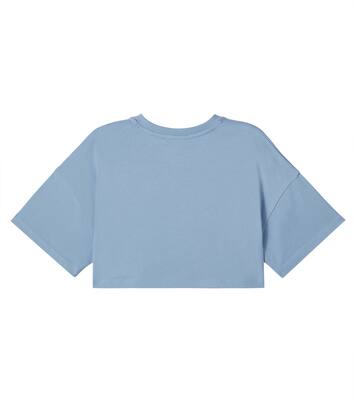 Logo cropped cotton jersey T-shirt | Chloé Kids